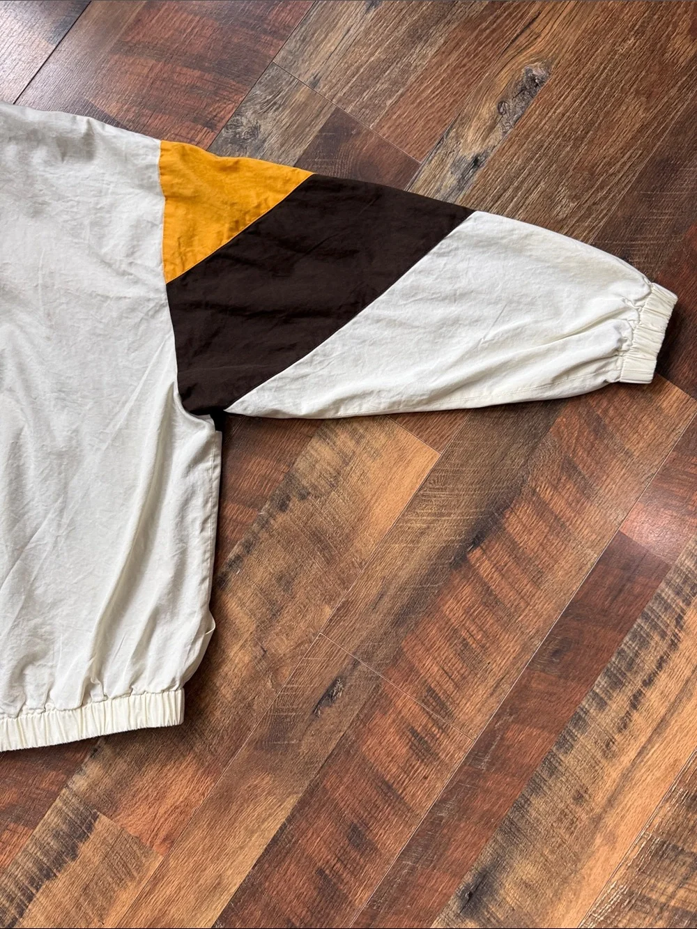 Palm Angels Colorblock Bomber Jacket Cream Yellow Brown Size 50 Large